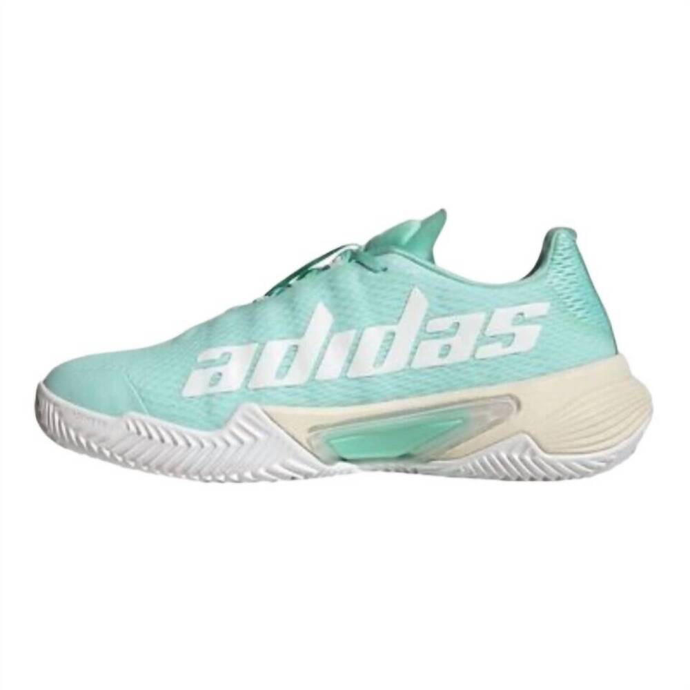 NEW ADIDAS women's barricade clay sneaker in easy green/white/chalk white